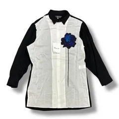 参考上代96800円 未使用 Y’s for men 24AW Single Bule Flower Print Blouse シングルブルーフラワープリントブラウス 長袖シャツ ワイズフォーメン MO-B52-802 ブラック/ホワイト 2 （92935A）のサムネイル