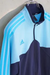 adidas Tiro トラックジャケット AEROREADY ダブルニット ライトアクア×ネイビー J160（大人S相当）