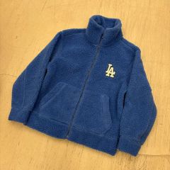MLB ドジャース ビックロゴ ブルー フリース ジャケット