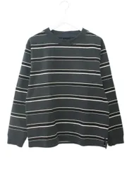 マーガレットハウエル MHL. OUTLINE STRIPE JERSEY LS ボーダー カットソー Tシャツ 長袖 M ダークグリーン トップスのサムネイル