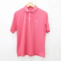 ナイキゴルフ NIKE GOLF ポロシャツ ゴルフ スポーツウェア 半袖 ロゴ ピンク 白 ホワイト L
