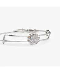 アレックスアンドアニ レディース アクセサリー ブレスレット・バングル・アンクレット Alex and Ani Mother of Pearl Shell Inline Bangle Bracelet Silver シルバー