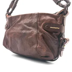 genten leather oneshoulderbagゲンテン レザーワンショルダーバッグ ブラウン 編み込み 男女兼用のサムネイル