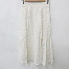 プロポーション ボディドレッシング PROPORTION BODY DRESSING スカート フレアースカート ロング 切替 ギャザー カットジャガード 総柄 アイボリー M