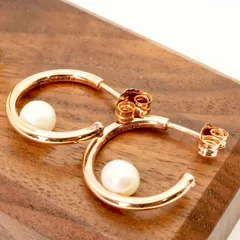 パンドラ ローズゴールド ドロップレット フープピアス パール/25-1033Sのサムネイル