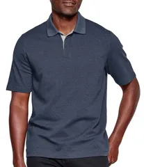 ジョンストンアンドマーフィー メンズ トップス シャツ Johnston Murphy Tonal Birdseye Short Sleeve Polo Shirt Navy Birdseye ネイビー