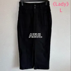 AZUL BY MOUSSY ブラックデニムタイトスカート L ハイウエスト ストレッチ 美シルエット
