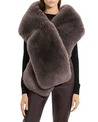 セオリー レディース アクセサリー マフラー・ストール・スカーフ Theory Faux Fur Stole Grey グレーのサムネイル