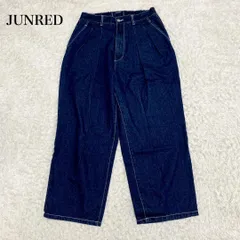 JUNRED ジュンレッド デニムパンツ タック入り L ブルー ■