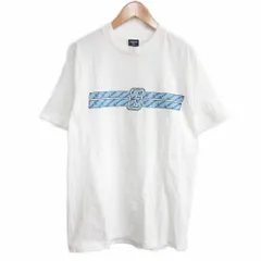 ステューシー STUSSY オールド OLD 希少 90s 紺タグ ラバープリント ロゴTシャツ ヴィンテージ 半袖 USA製 シングルステッチ 白 ホワイト M