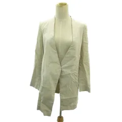 セオリー Theory ノーカラーコート 麻 リネン ミドル丈 0 ベージュ 01-7104134-344-700 0219 ■IBO90