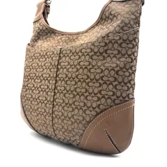 COACH y2k mini signature shoulderbag コーチ ミニシグネチャー柄ショルダーバッグ キャンバスレザー素材 斜め掛け 男女兼用 ベージュブラウン