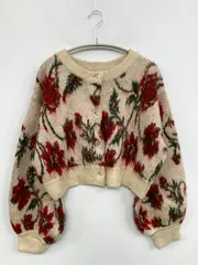 jouetie ジュエティ カーディガン/ボレロ M ベージュ 花柄・ボタニカル柄 ショート丈 長袖