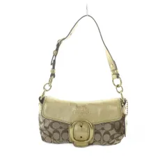 コーチ COACH 12375 ワンショルダーバッグ ハンド レザー キャンバス シグネチャー ロゴ 茶 ブラウン ■GY11 /MQ