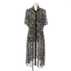 ロペ ROPE 38 黒 ワンピース ロング シャツワンピース 花柄 半袖 /JP