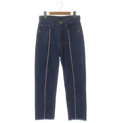 ルシェルブルー LE CIEL BLEU フリンジ デニムパンツ ジーンズ テーパード ハイウエスト 34 青 ブルー /ES ■OSのサムネイル