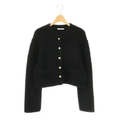 エイミーイストワール eimy istoire 25AW TEDDY KNIT JACKET ノーカラージャケット ニット F ブラック /ES ■OSのサムネイル