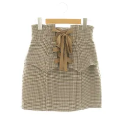 スナイデル SNIDEL フロントレースアップ チェックキュロットスカート 0 茶色 ブラウン /AG ■OS ■SH