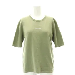 ランセル LANCEL カシミヤ シルク 半袖 ラインストーン ニット カットソー クルーネック M カーキ /AT ■OS ■SH ■PNのサムネイル