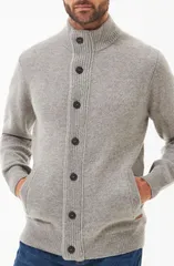 バブアー メンズ アウター パーカー・スウェット ウール カーディガン Barbour Wool Button Zip Front Cardiganew Stone ストーンのサムネイル