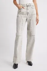 オールセインツ レディース ボトムス デニムパンツ ジーンズ AllSaints Mia Crystal Carpenter Jeansnow Grey グレー