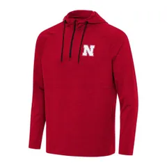 アンティグア メンズ アウター ジャケット・ブルゾン パーカー Mens Antigua Heathered Nebraska Huskerspikes QuarterZip Hoodie Heathered ヘザー