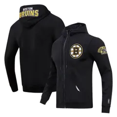 プロスタンダード メンズ アウター パーカー・スウェット ジャケット Mens Pro Standard Black Boston Bruins Classichenille FullZip Hoodie Jacket Black ブラック