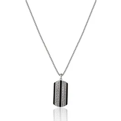 ラッキーブランド メンズ アクセサリー ネックレス・チョーカー レース Lucky Brand Pendant Necklace with Stripedog Tag Silver シルバー
