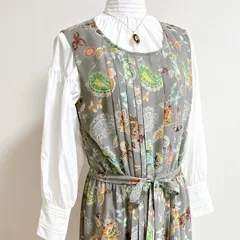 美品✨ LAURA ASHLEY ローラアシュレイ ロングワンピース ノースリーブ 花柄 ペイズリー柄 13号 洗える