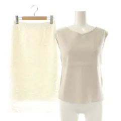 アプワイザーリッシェ Apuweiser-riche 2点セット プルオーバー カットソー リバーシブルレースニットスカート F 1 グレージュ オフホワイト /DO ■OS