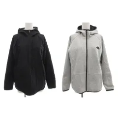 ザノースフェイス THE NORTH FACE リバーシブル テックエアーフーディ Tech Air Hoodie ジップアップパーカー ロゴ スウェット地 ナイロン M 黒 ブラック グレー NTW61984 /GV ■GY61