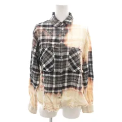ディーゼル DIESEL シャツ ブラウス XS 灰色 グレー チェック柄 長袖 ブリーチ加工 /SJ ■GY60