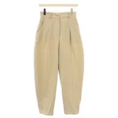 デミルクス ビームス Demi-Luxe BEAMS テーパードパンツ スラックス タック ジップフライ ワンカラー 無地 麻 リネン混 36 ベージュ /BB ■GY60
