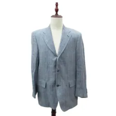 ジェイプレス J.PRESS テーラードジャケット 上着 ミドル丈 チェック柄 シングルボタン 総裏地 ブルー /SY23 ■ECD001