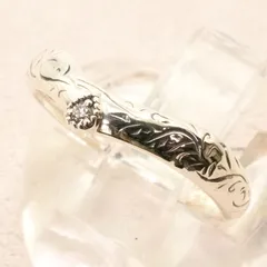 美品13号 アガット V字 ボタニカル ダイヤ 0.01ct リング25-879