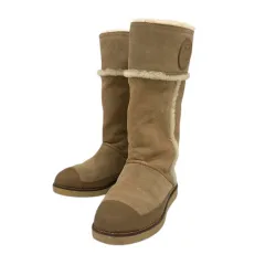 トリーバーチ TORY BURCH ムートンブーツ ロングブーツ ボア スエード ロゴ ベージュ