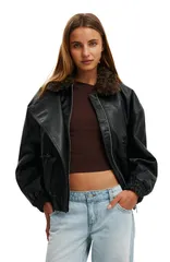 コットンオン レディース アウター ジャケット・ブルゾン レザー フェイクレザー Cotton Womens Darcy Faux Leather Bomber Black ブラック