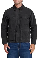 クイックシルバー メンズ アウター ジャケット・ブルゾン コットン Quiksilver Waterman Refugio Cotton Canvas Jacket Phantomのサムネイル