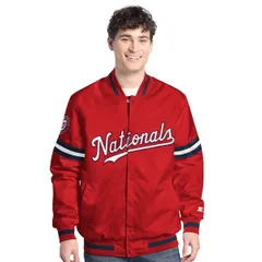 スターター メンズ アウター ジャケット・ブルゾン MensStartered Washingtonationalscout FullSnap Varsity Jacket Red レッドのサムネイル
