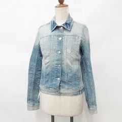 ザラ ZARA ジャケット Gジャン デニム ブリーチ 加工 青 ブルー XS