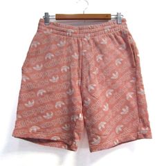 アディダスオリジナルス ショートパンツ ボトムス スウェット トレフォイル スポーツ メンズ Mサイズ ピンク×白 adidas Originals 【中古】