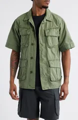アルファインダストリーズ メンズ アウター ジャケット・ブルゾン シャツ コットン Alpha Industries Fatigue Short Sleeve Cotton Overshirt Og107 Green グリーン