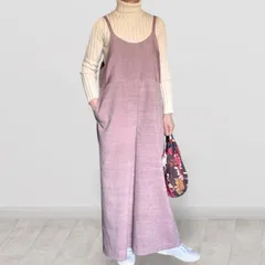 春色のサロペット　上品な正絹紬　着物リメイク