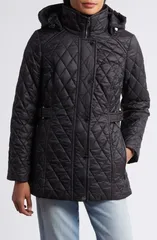 ロンドンフォグ レディース アウター ジャケット・ブルゾン キルティング London Fog Quilted Wateresistant Jacket Black ブラックのサムネイル
