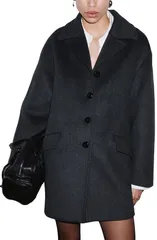 マンゴ レディース アウター ジャケット・ブルゾン ウール コート MANGO Wool Blend Coat Grey グレーのサムネイル