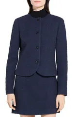セオリー レディース アウター ジャケット・ブルゾン ツイード Theory Tweed Jacket Nocturne Navy ネイビー