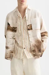 スコッチアンドソーダ メンズ アウター ジャケット・ブルゾン シャツ コットン Scotch Soda Scenery ButtonUp Cotton Overshirt Longhorn Sepiaのサムネイル