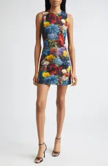 アリス アンド オリビア レディース トップス ワンピース フラワー柄 ミニ スキューバ ニット フラワー Alice Olivia Wynell Floral Scuba Knit Minidress Flourish