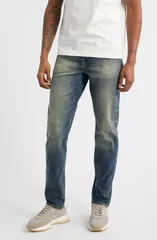 ビリオネアボーイズクラブ メンズ ボトムス デニムパンツ スリムフィット ジーンズ Billionaire Boys Club Portal Distressed Slim Fit Jeans Launch