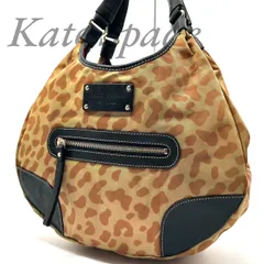 【B4908】 kate spade new york ケイトスペードニューヨーク トートバッグ ホーボー ナイロン レザー レオパード柄